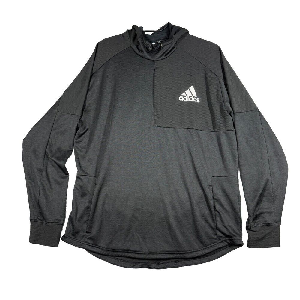 Adidas Hoodie Mens Extra Large Black Logo Sweatshirt Jumper‎ Soccer Skate